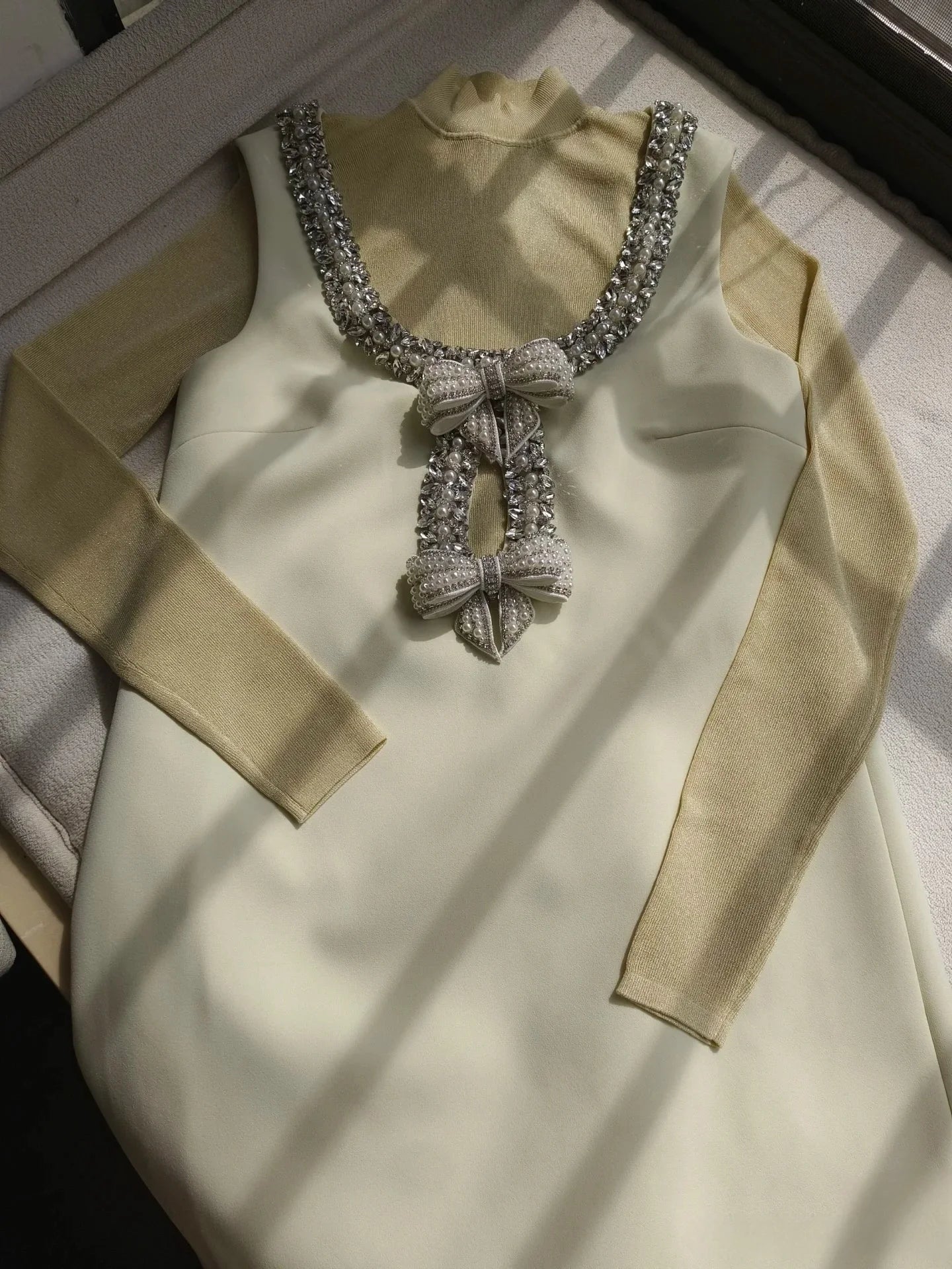 Bow Diamond Hollow Out Dress