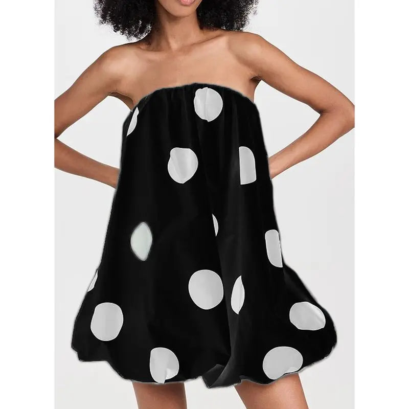 Dot Print Puffball Dress