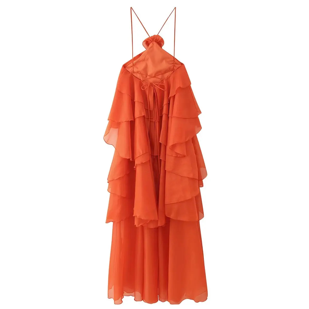 flower layered ruffled suspender dress