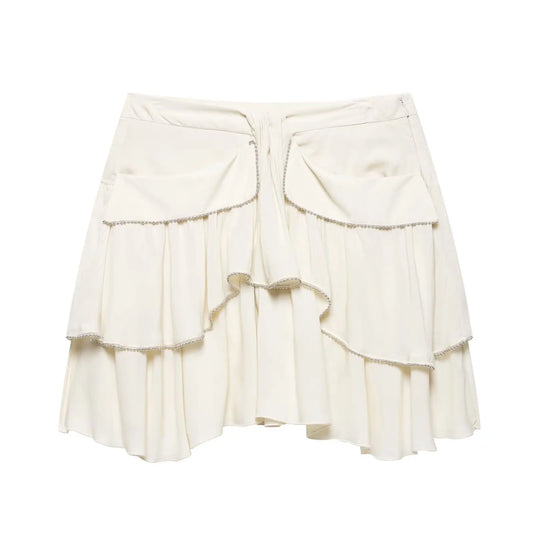 Cascading Ruffles Mini Skirt
