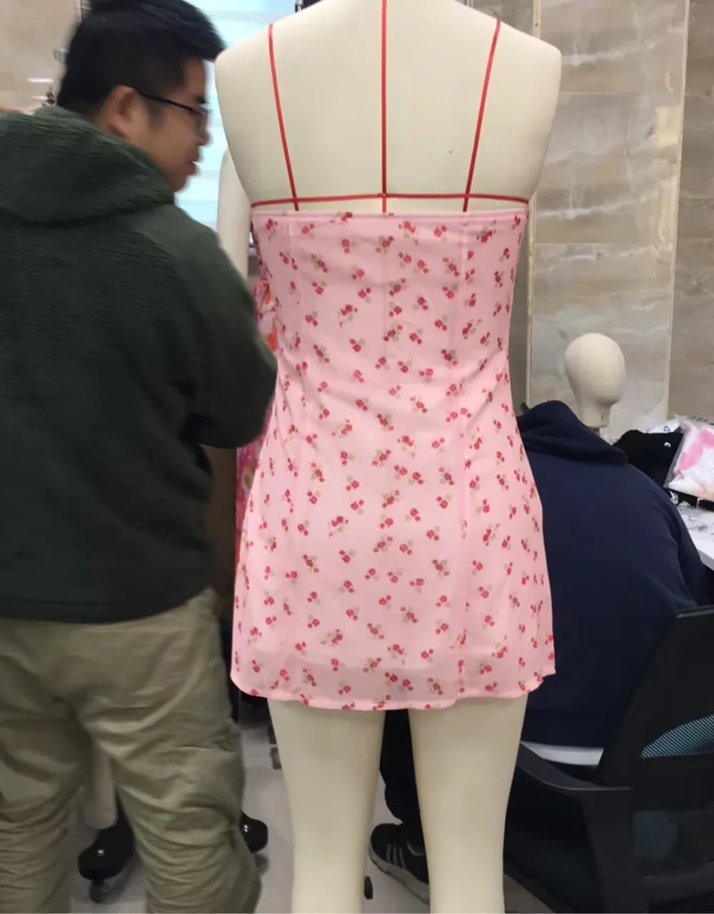 Strapless Flower Mini Dress