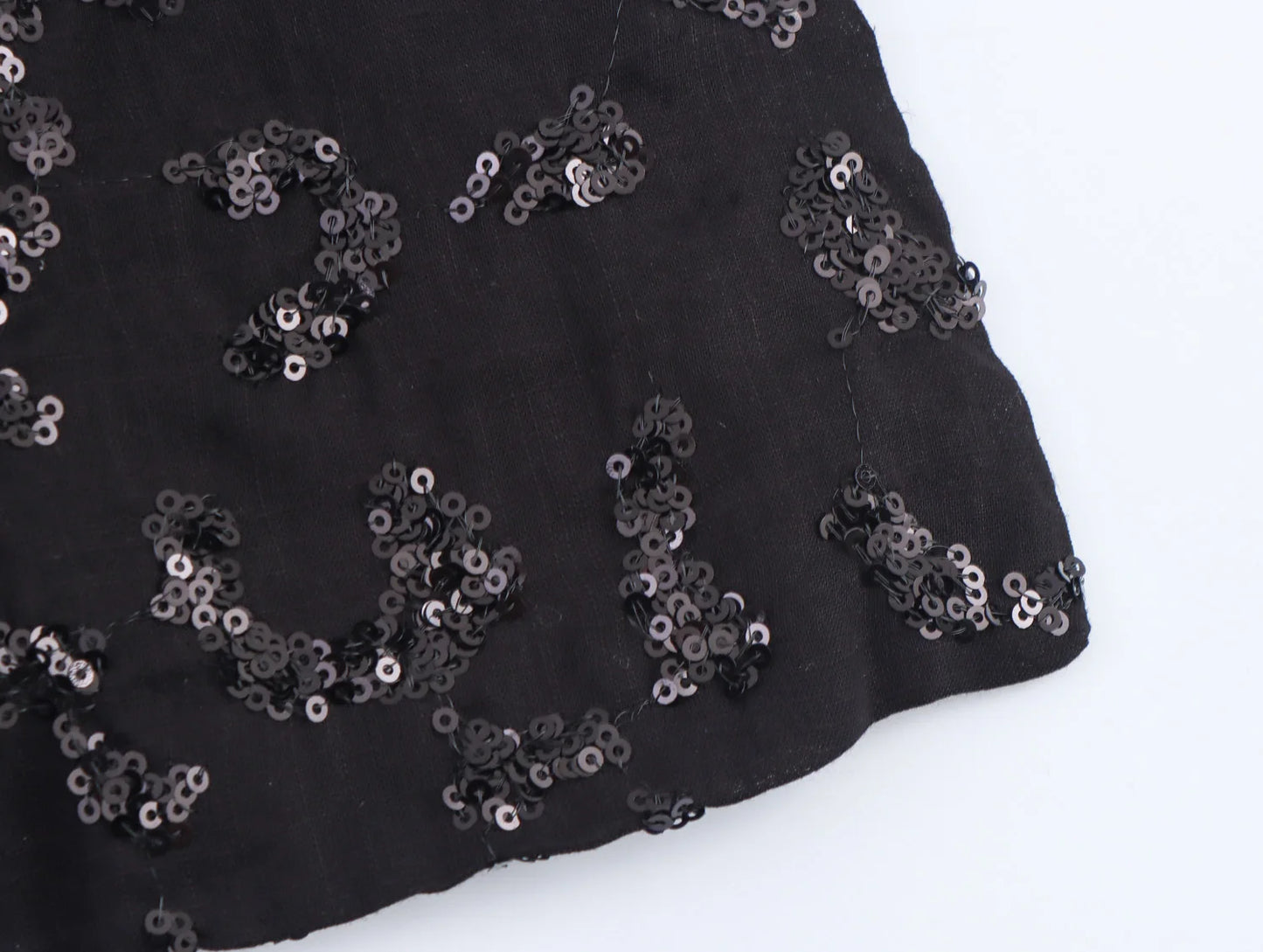 suit sequined tube top with high waist straight pants