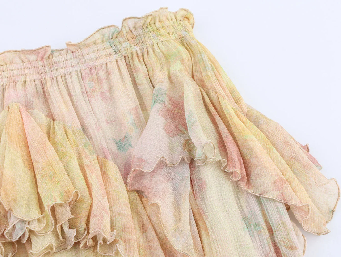ayered high waist  skirt
