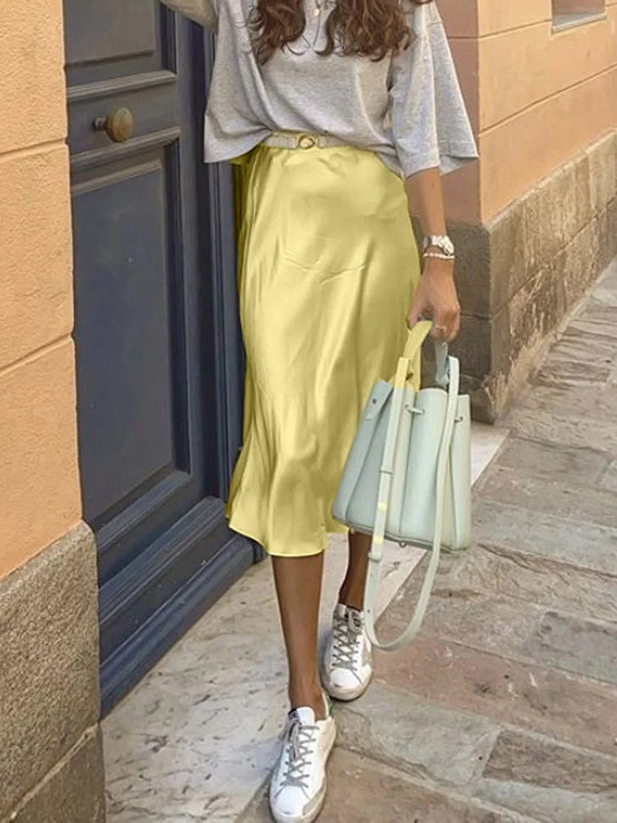 Silky Midi Skirt