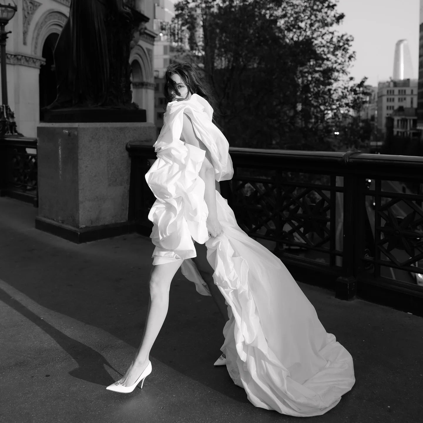 White Asymmetrical Prom Dress
