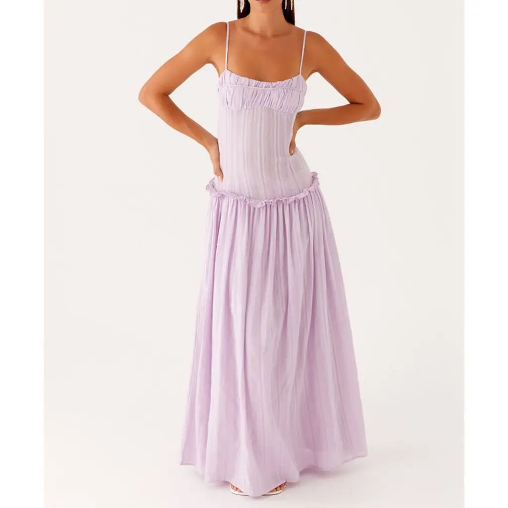 Ruffled Low Waist Slip Cami Dress