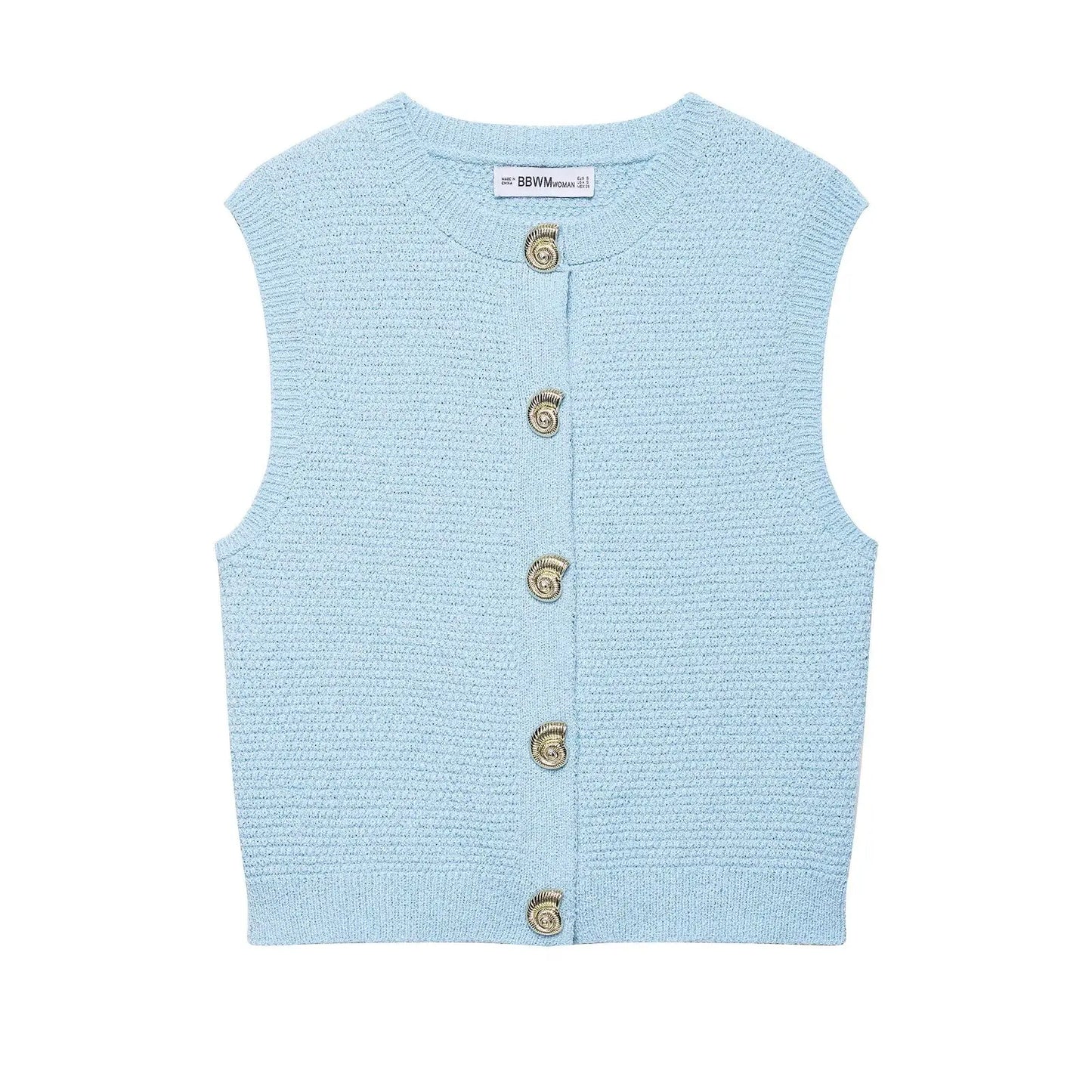 Buttons Knitting Vest