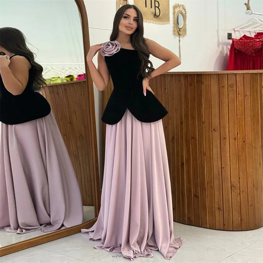 Velvet Flower Evening Dress