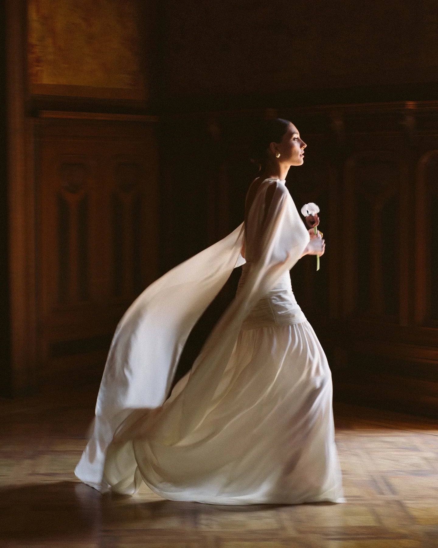 White Chiffon Long Evening Dress