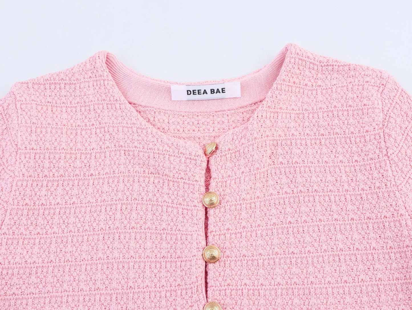 Short and Sleeve Knitted Cardigan Half Skirt Set
