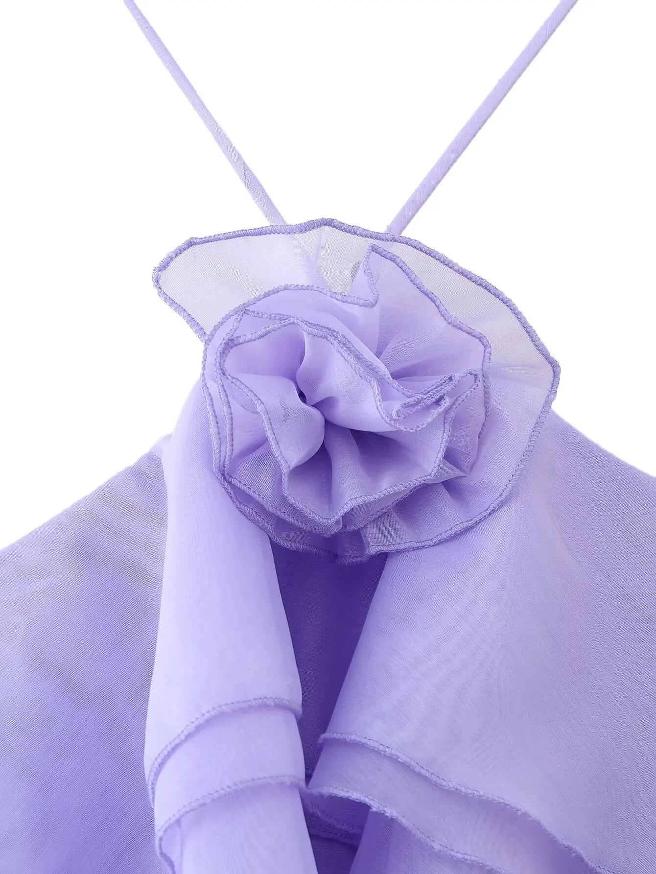 flower layered ruffled suspender dress
