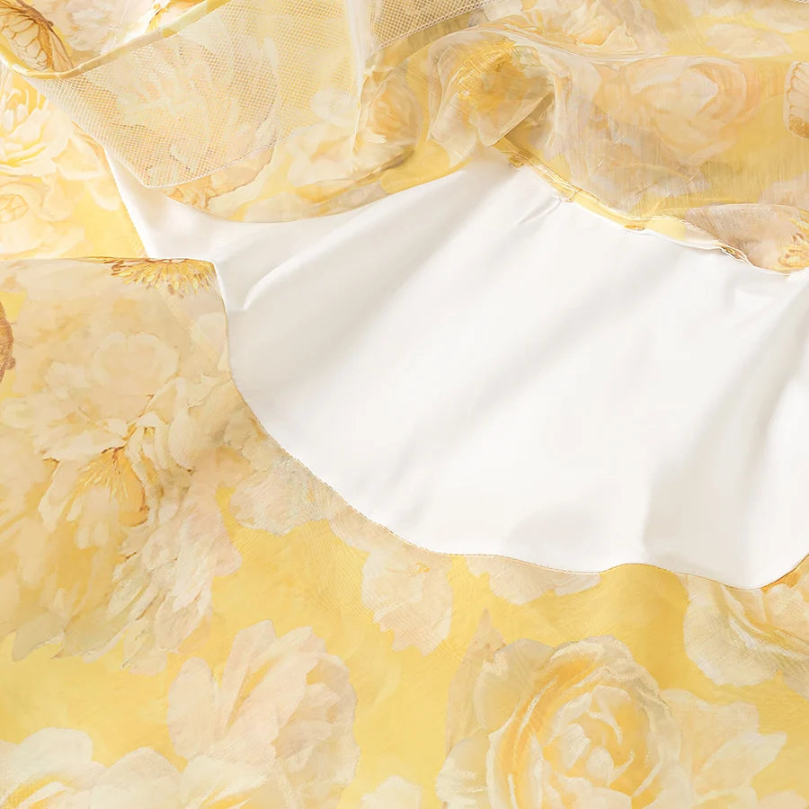 one-shoulder flower dress