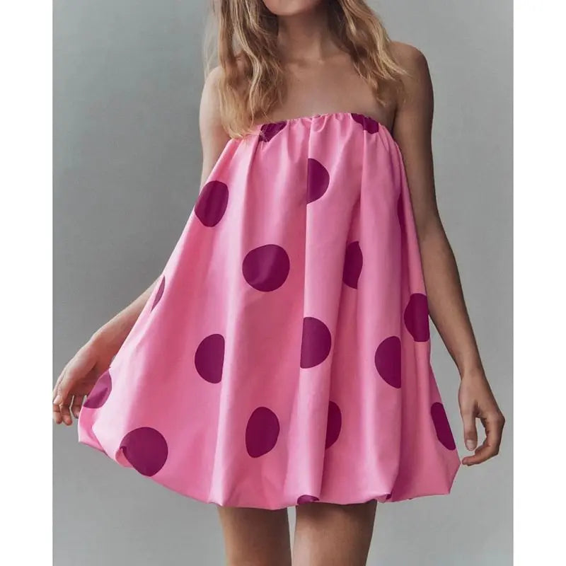 Dot Print Puffball Dress