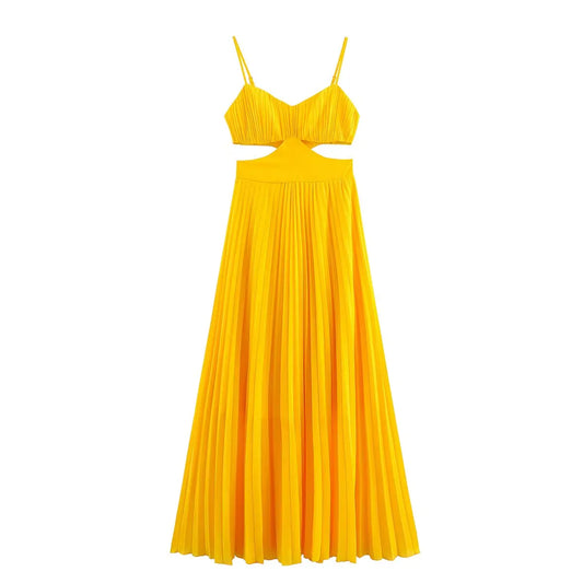pleated suspender dress