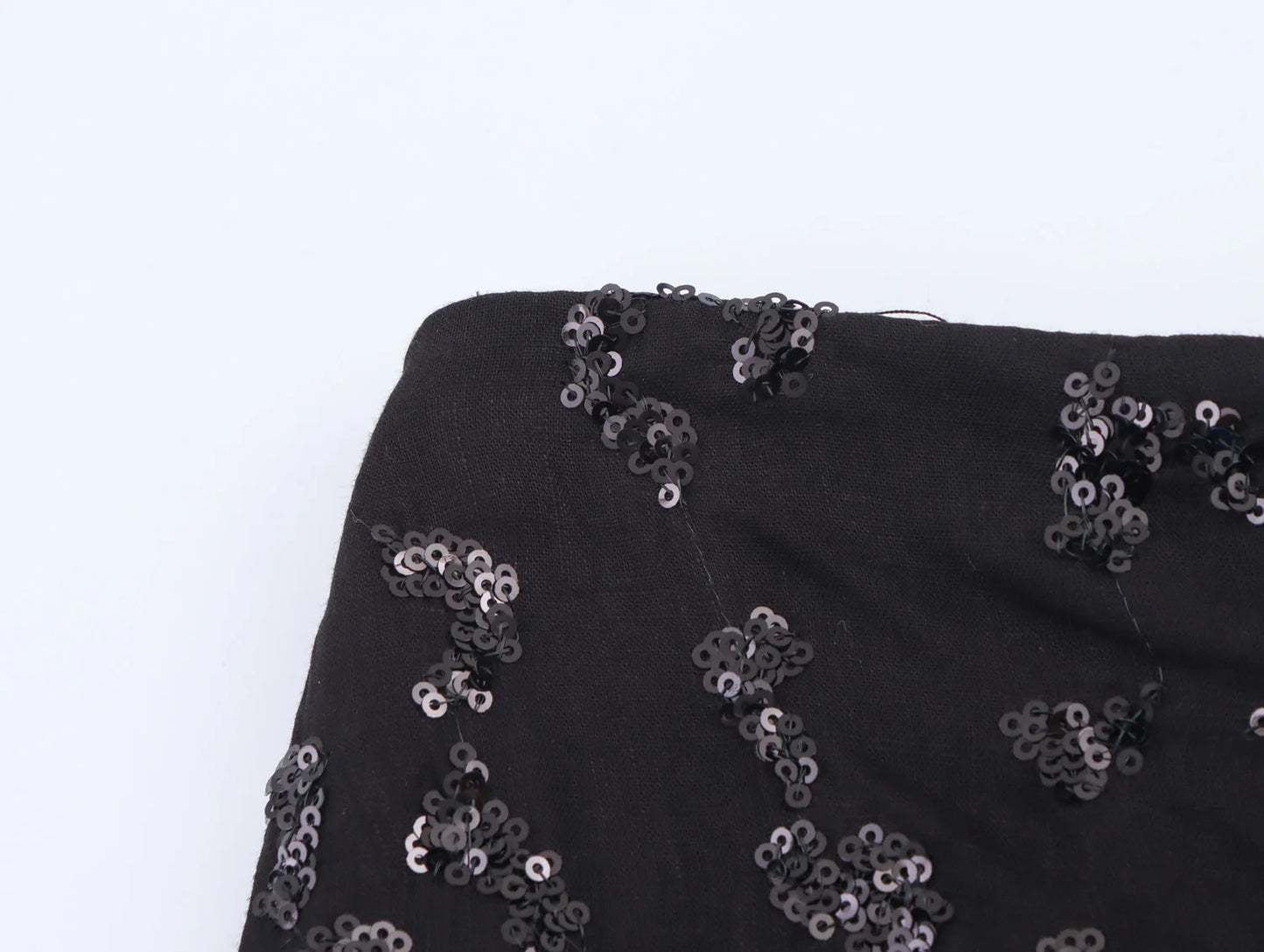 suit sequined tube top with high waist straight pants