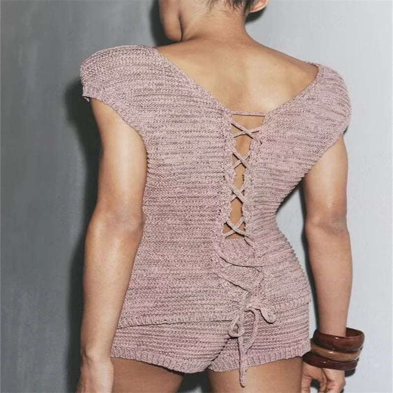 knitted two-piece suit