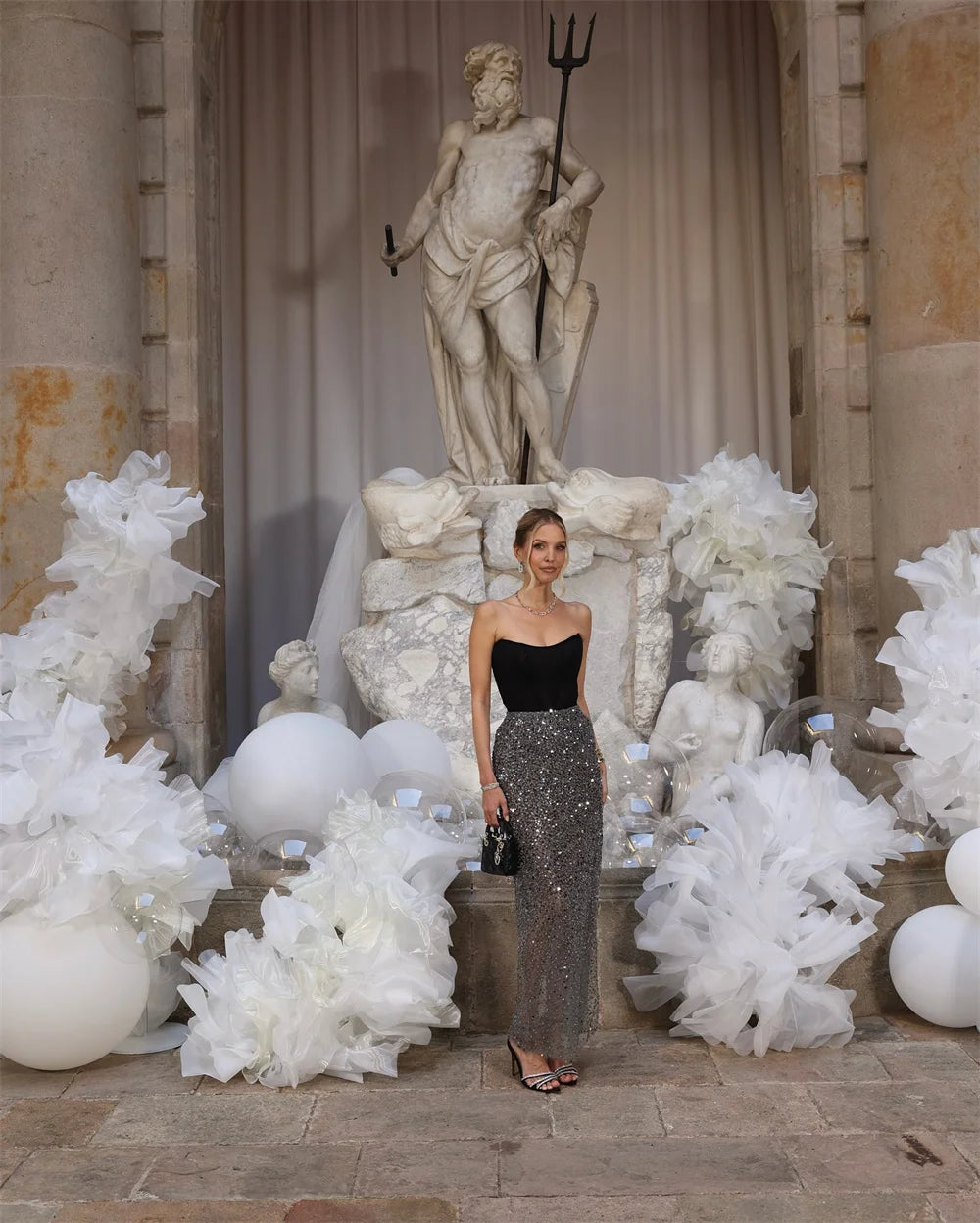 Luxury Strapless  Sequins Dress