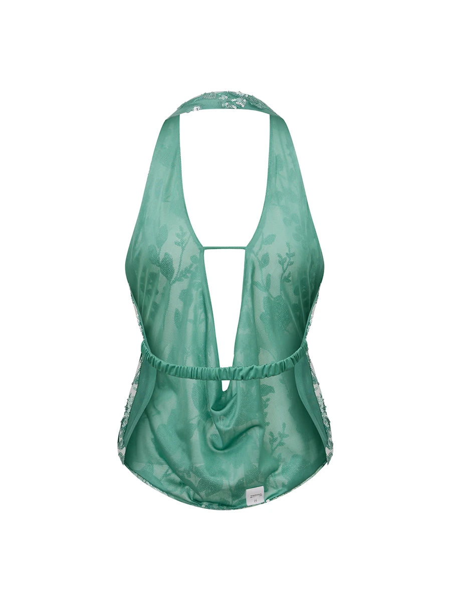 Halter Neck Crop Tank Top