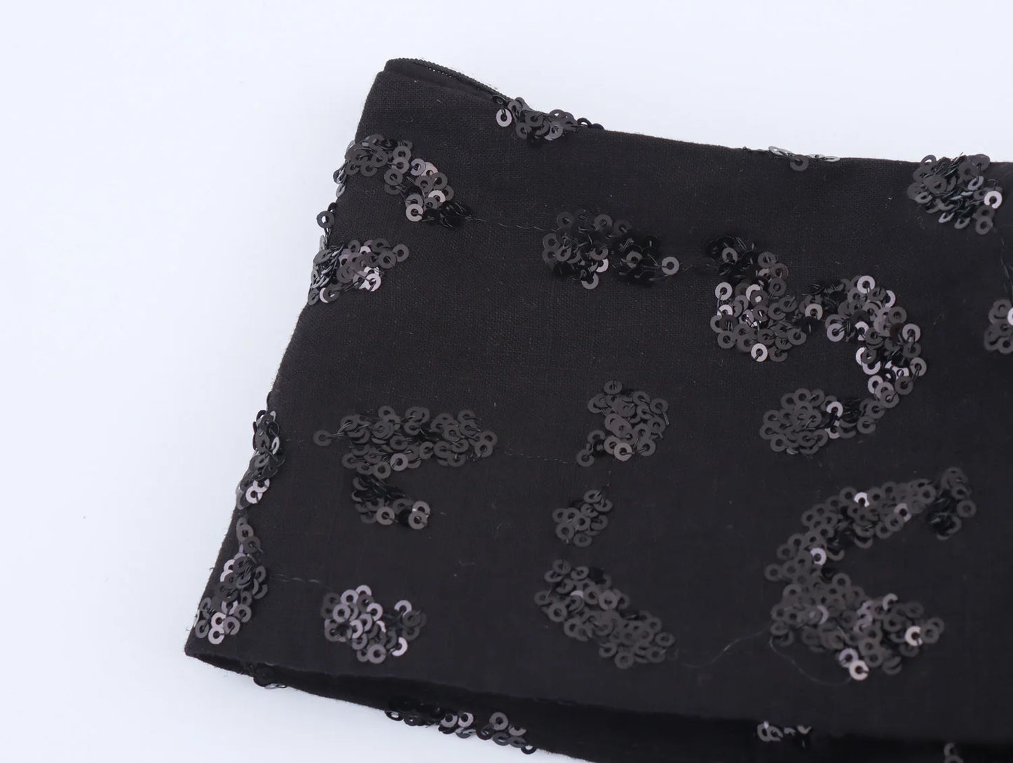 suit sequined tube top with high waist straight pants