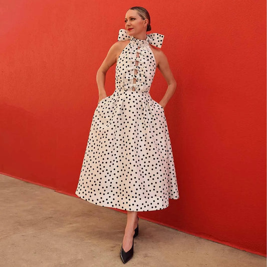 Polka-dot Evening Dress