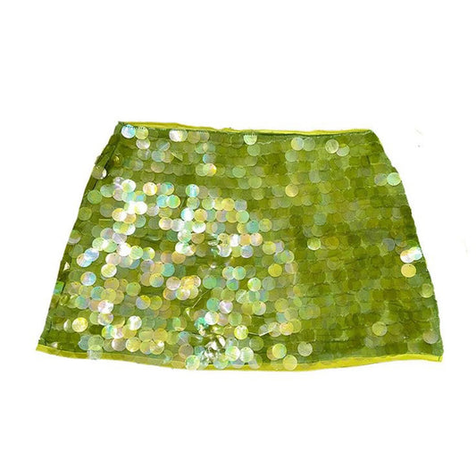 Sequined Low Waist Mini Skirts