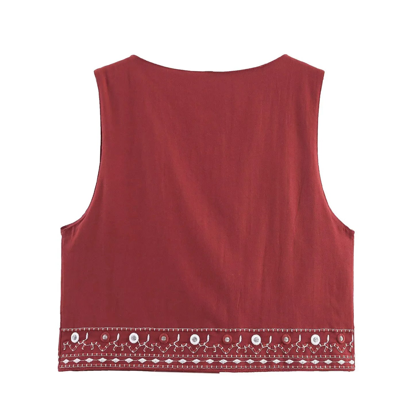 Embroidered vest and shorts set
