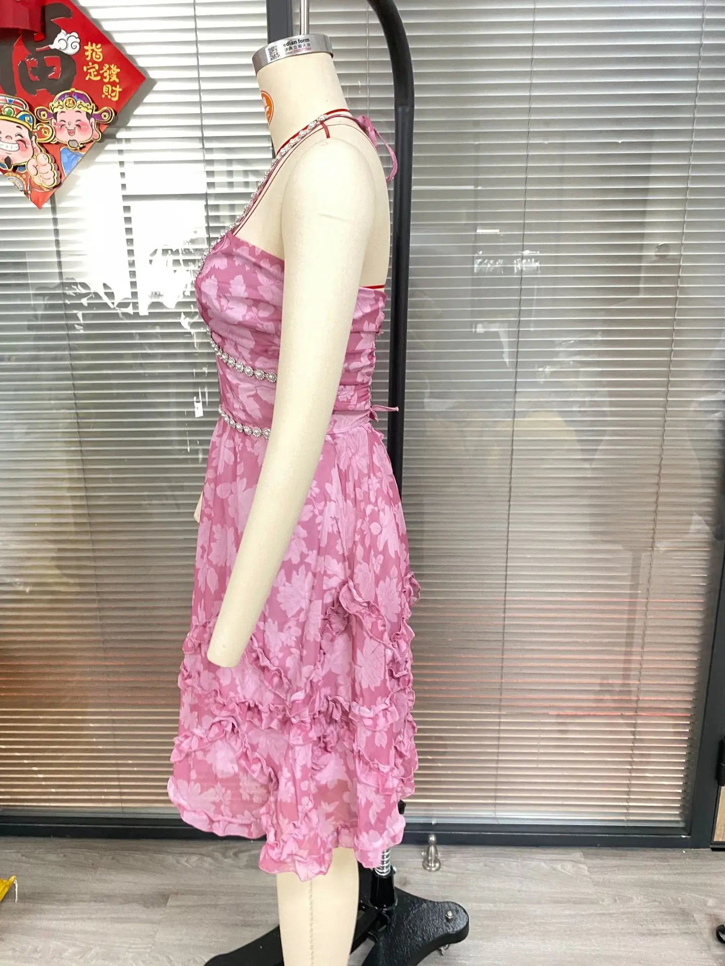 Strap Pink Dress