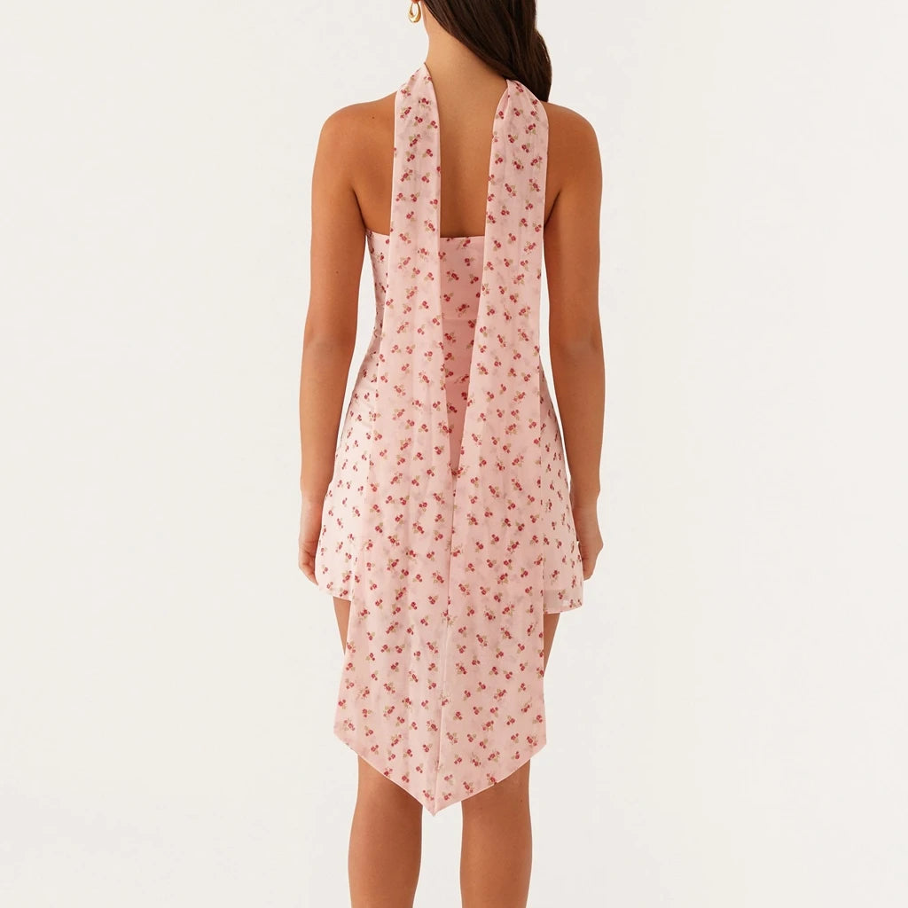 Strapless Flower Mini Dress