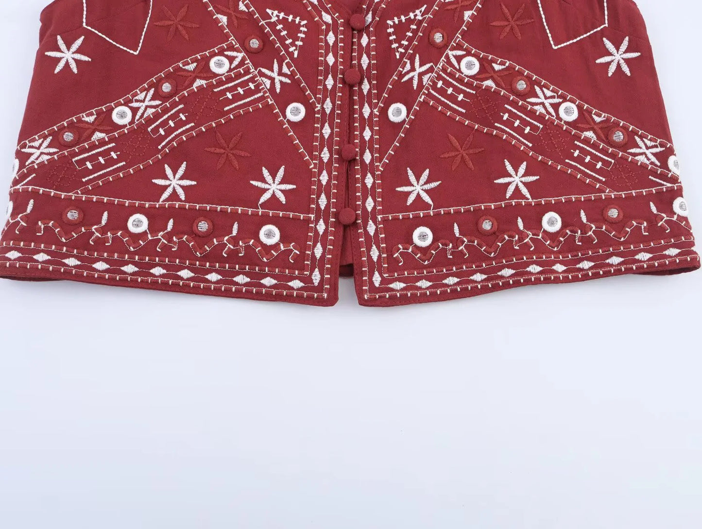 Embroidered vest and shorts set