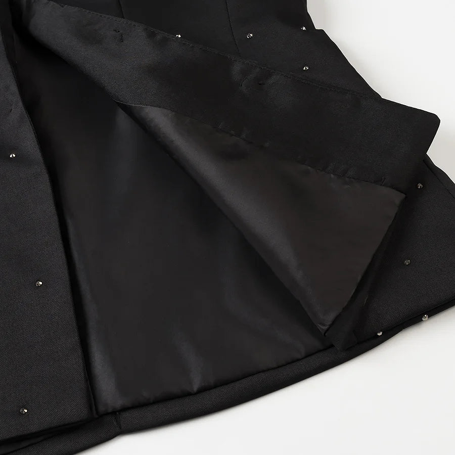 diamond-studded high-end V-neck slim jacket