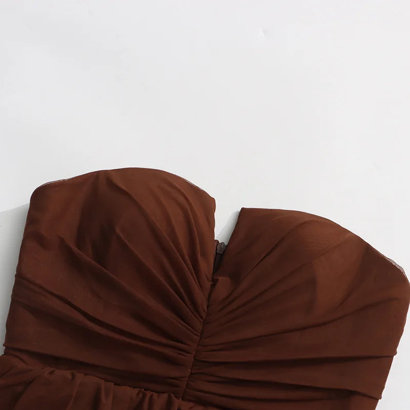 Single Shoulder Mesh Dress