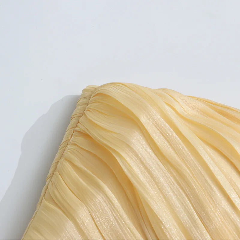 Flounce Wrinkle Wrapped Chest Dress