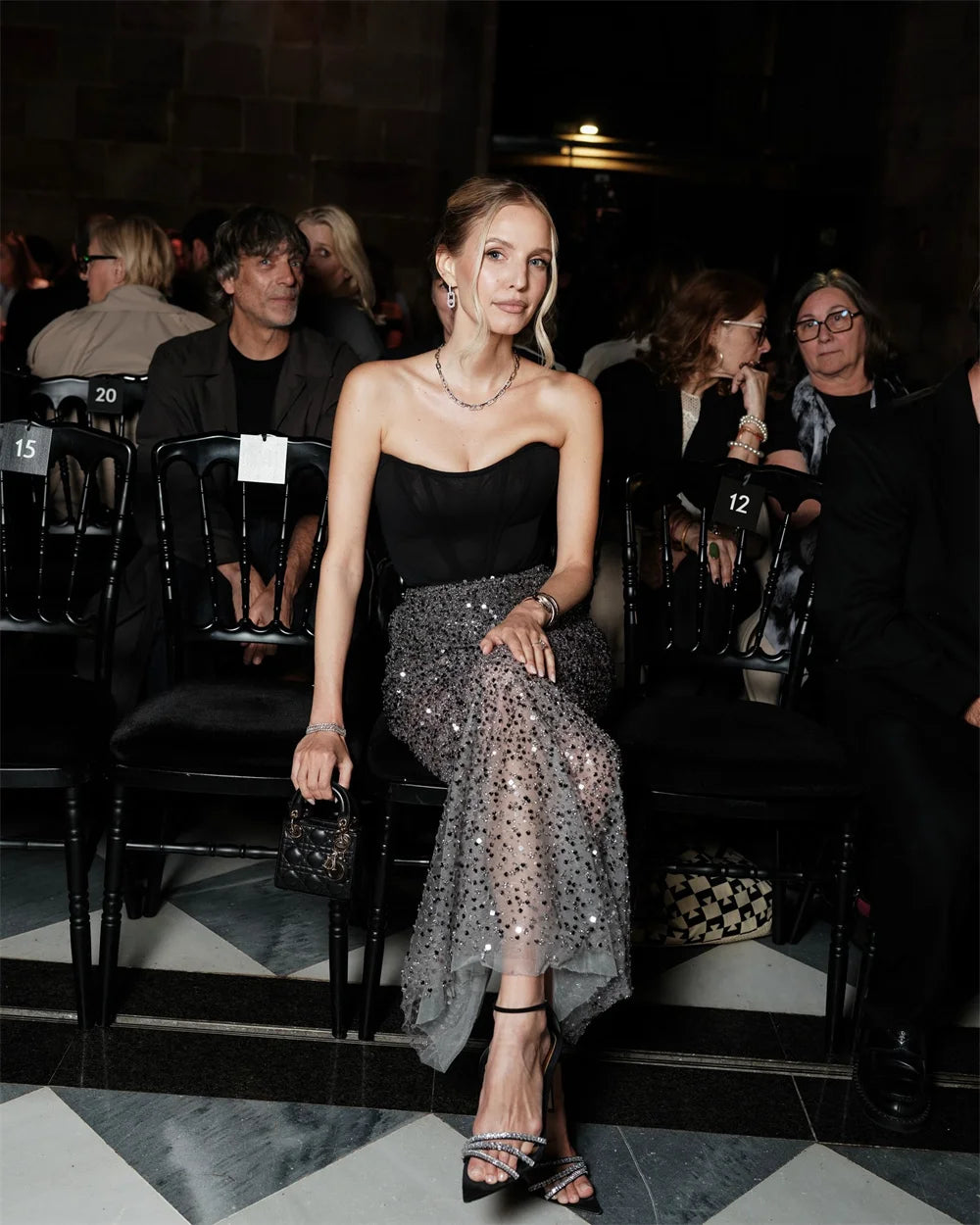 Luxury Strapless  Sequins Dress