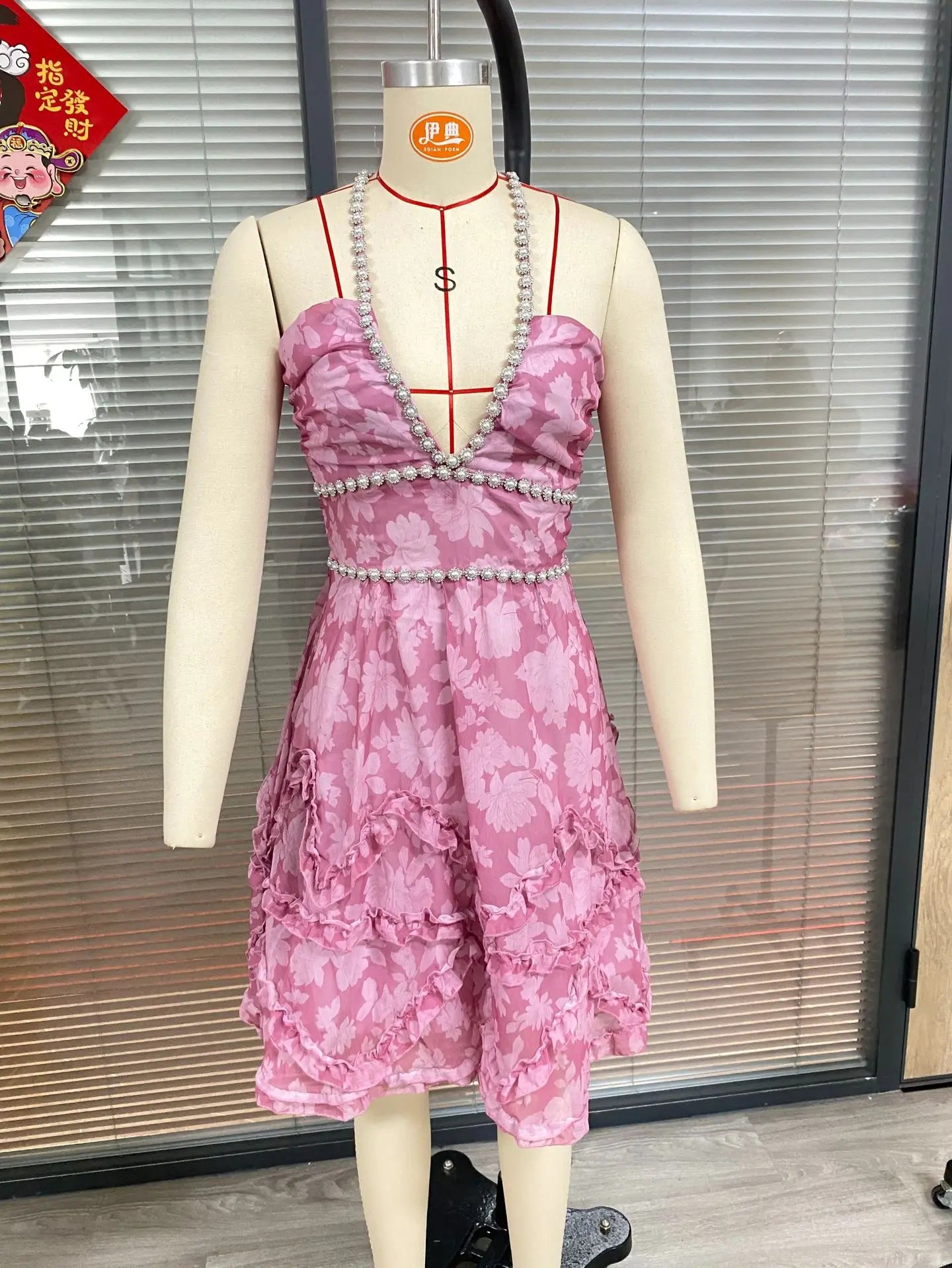 Strap Pink Dress
