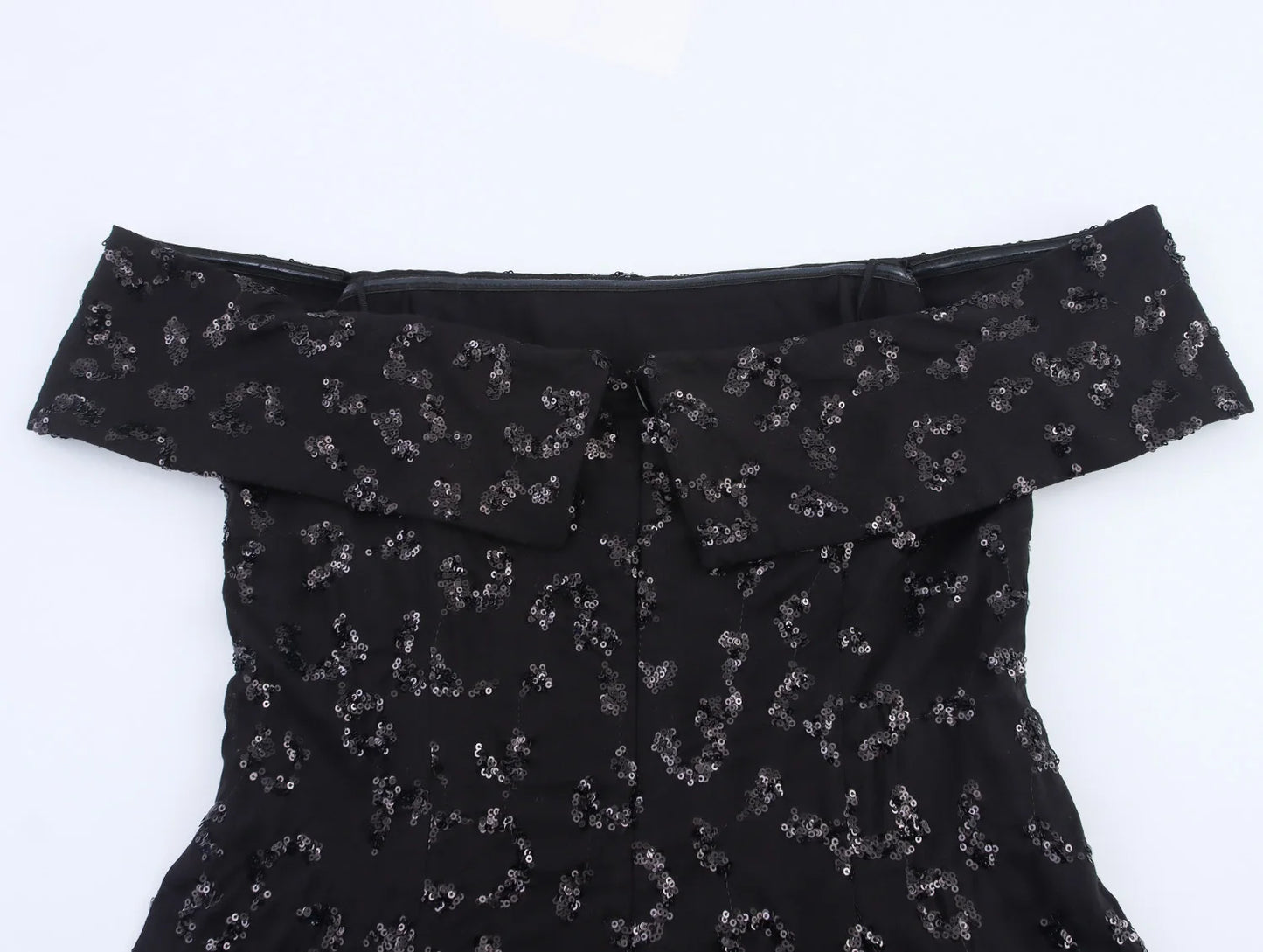 suit sequined tube top with high waist straight pants