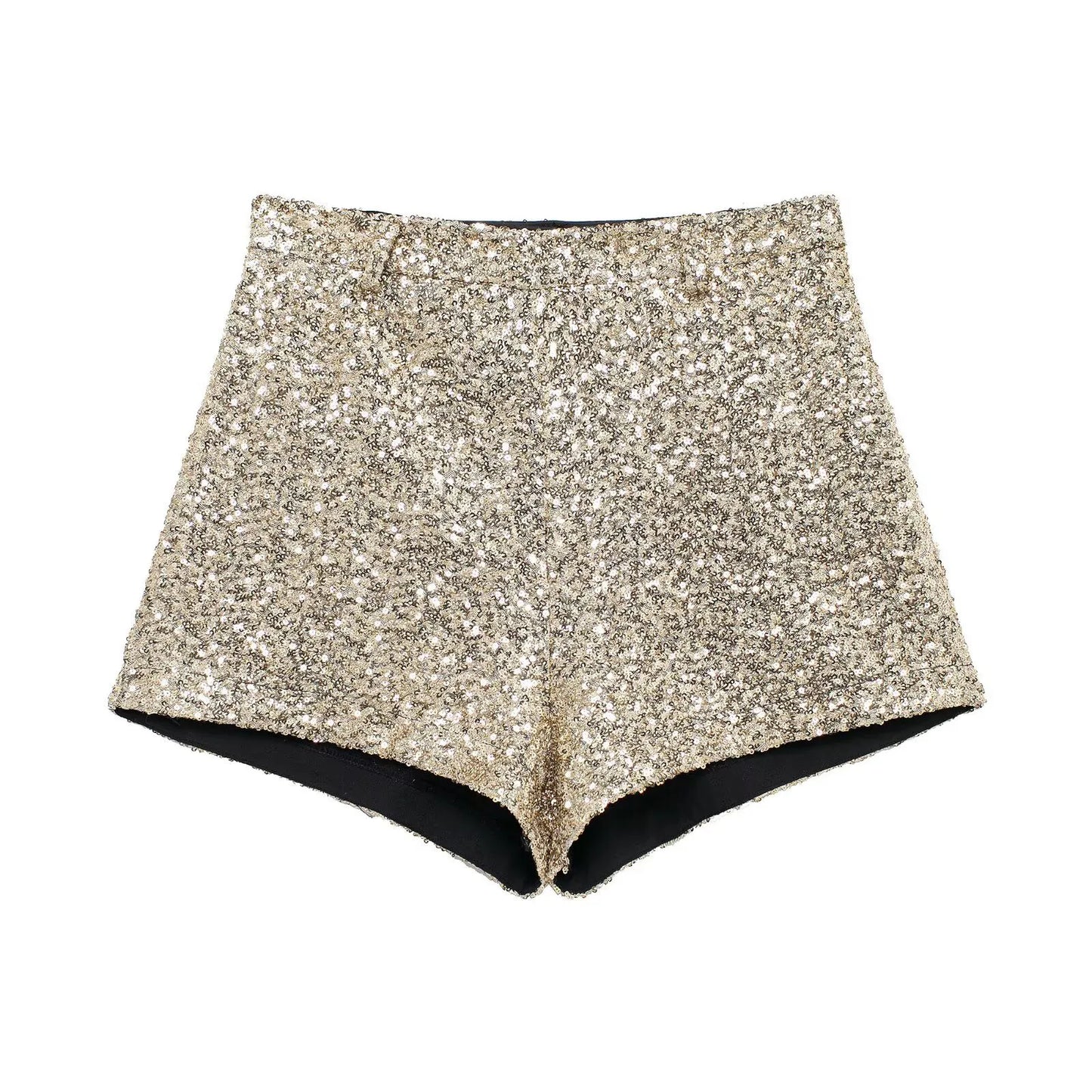 Sequins Mid-waist Shorts
