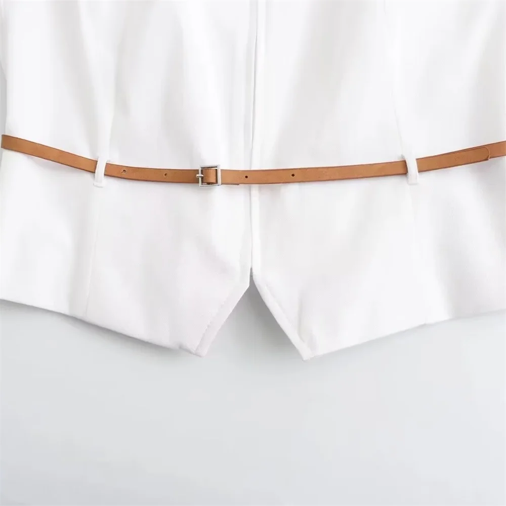Belt and Tank Top Wide pleated Skirt Set