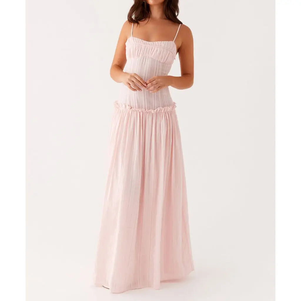 Ruffled Low Waist Slip Cami Dress