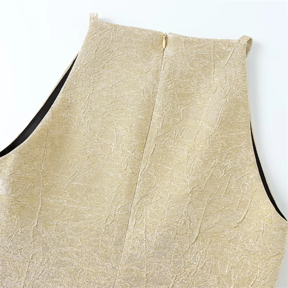 Round Neck Sleeveless Short Dress