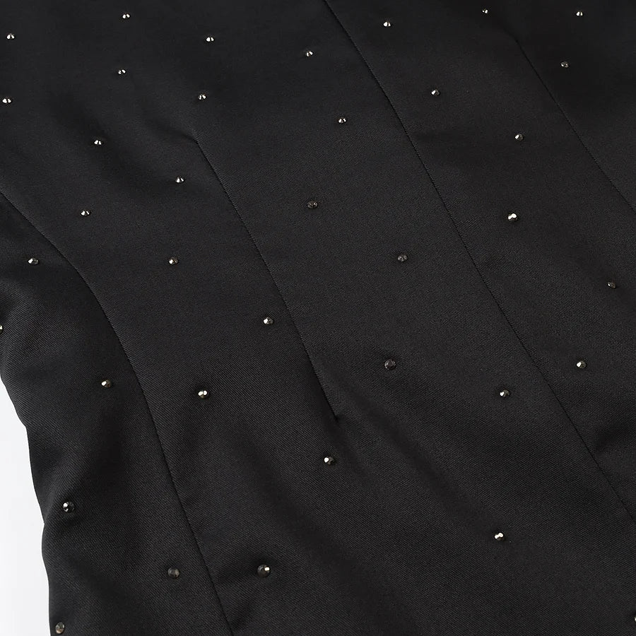 diamond-studded high-end V-neck slim jacket