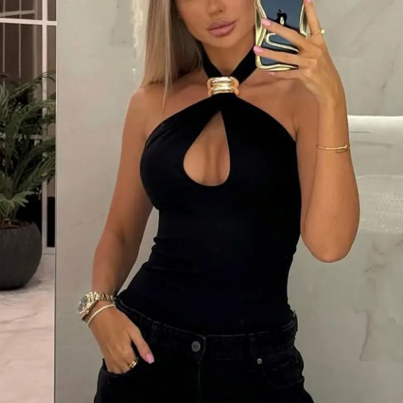 Halter Neck Crop Tank Top