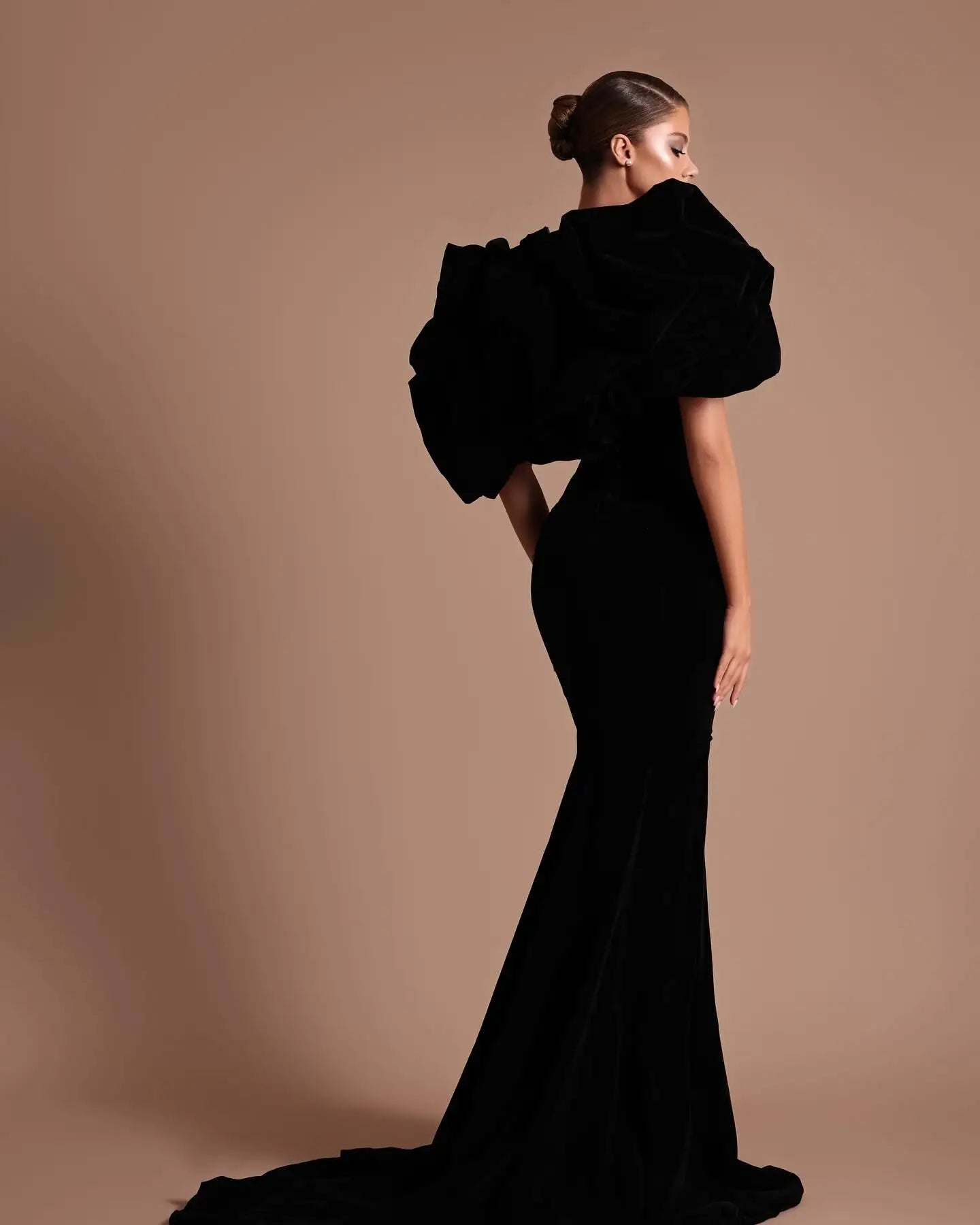 Gorgeous Black Velvet Evening Dress