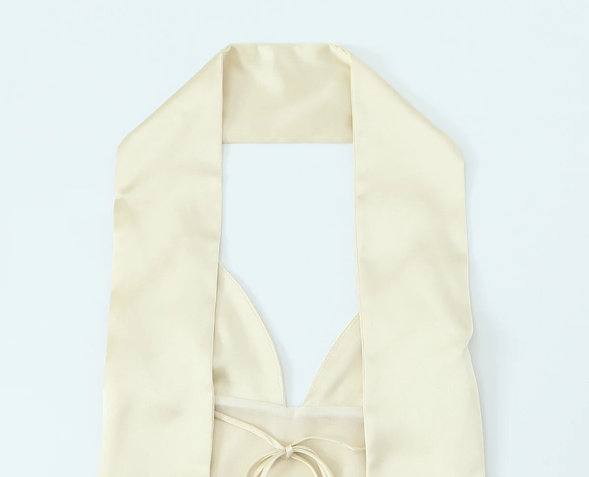 satin scarf dress