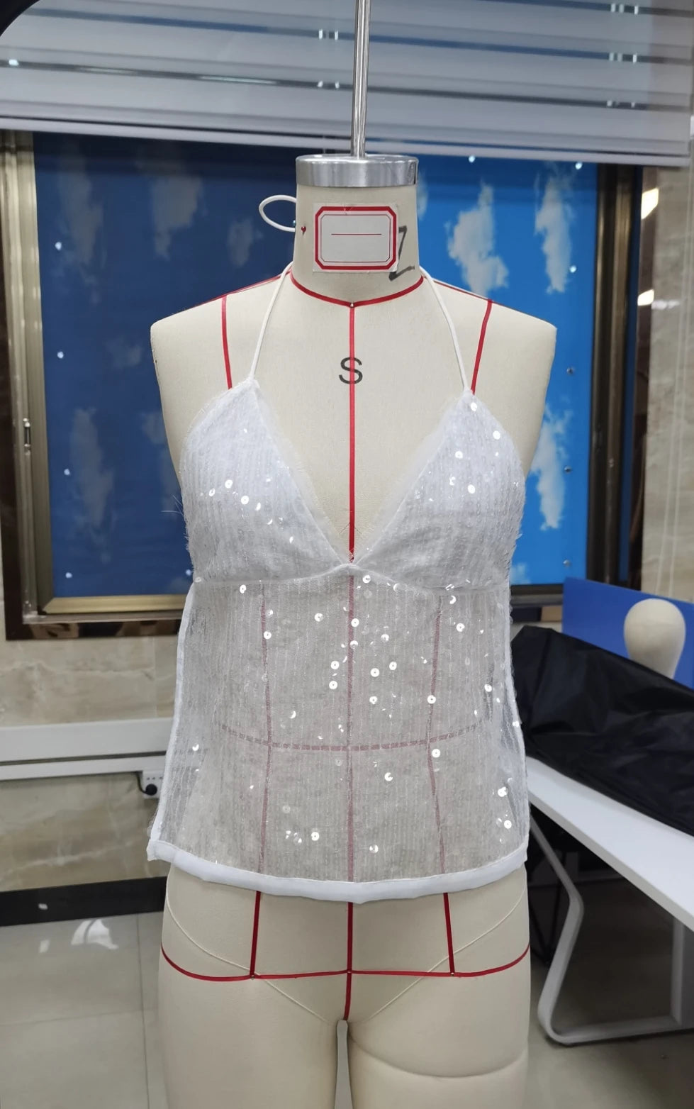 Sequins Backless CropTop