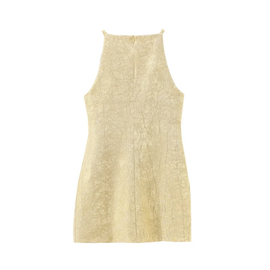 Round Neck Sleeveless Short Dress