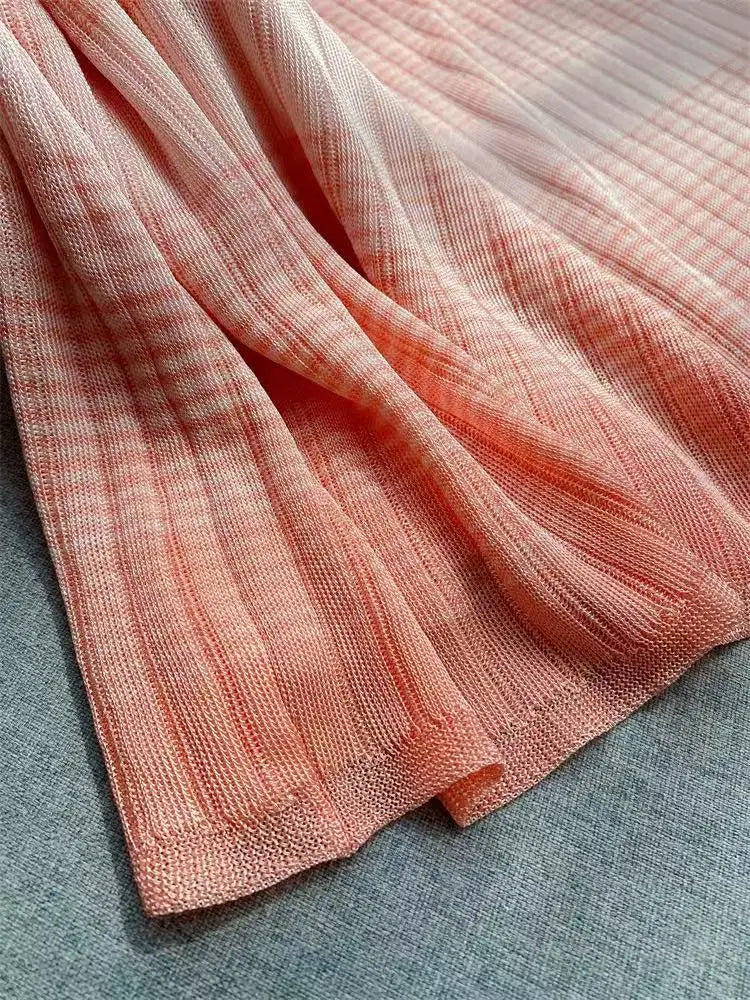 Gradient Striped Tank Dress