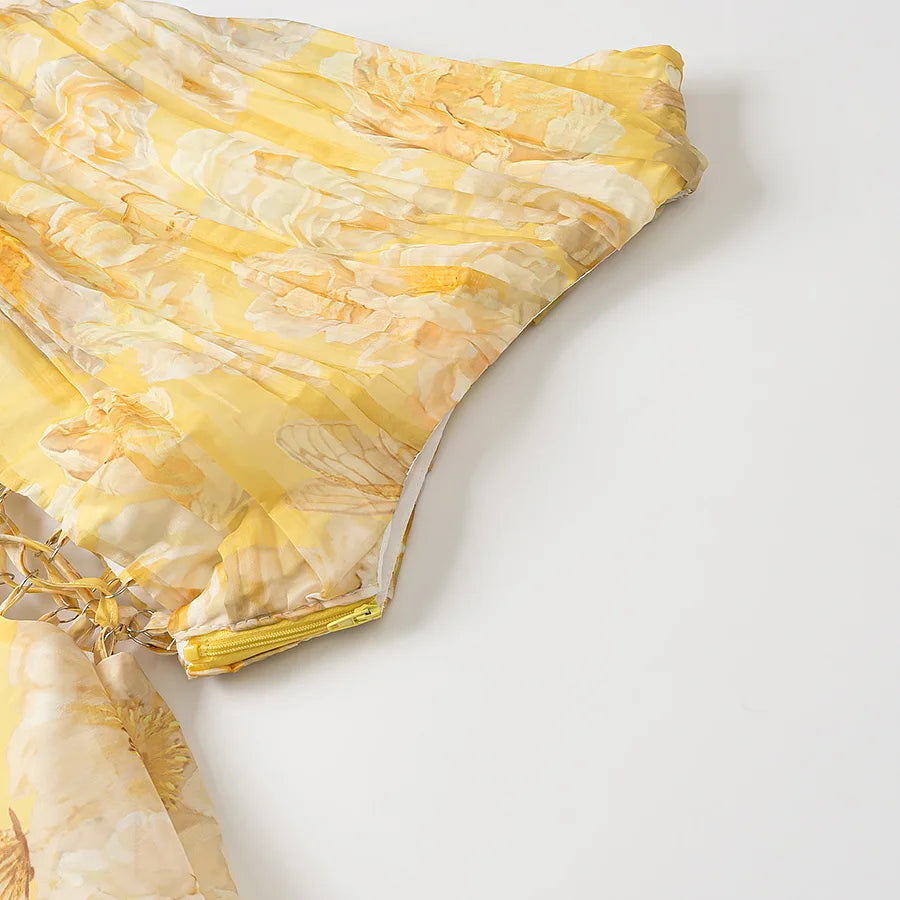one-shoulder flower dress