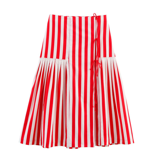 high waist striped skirt