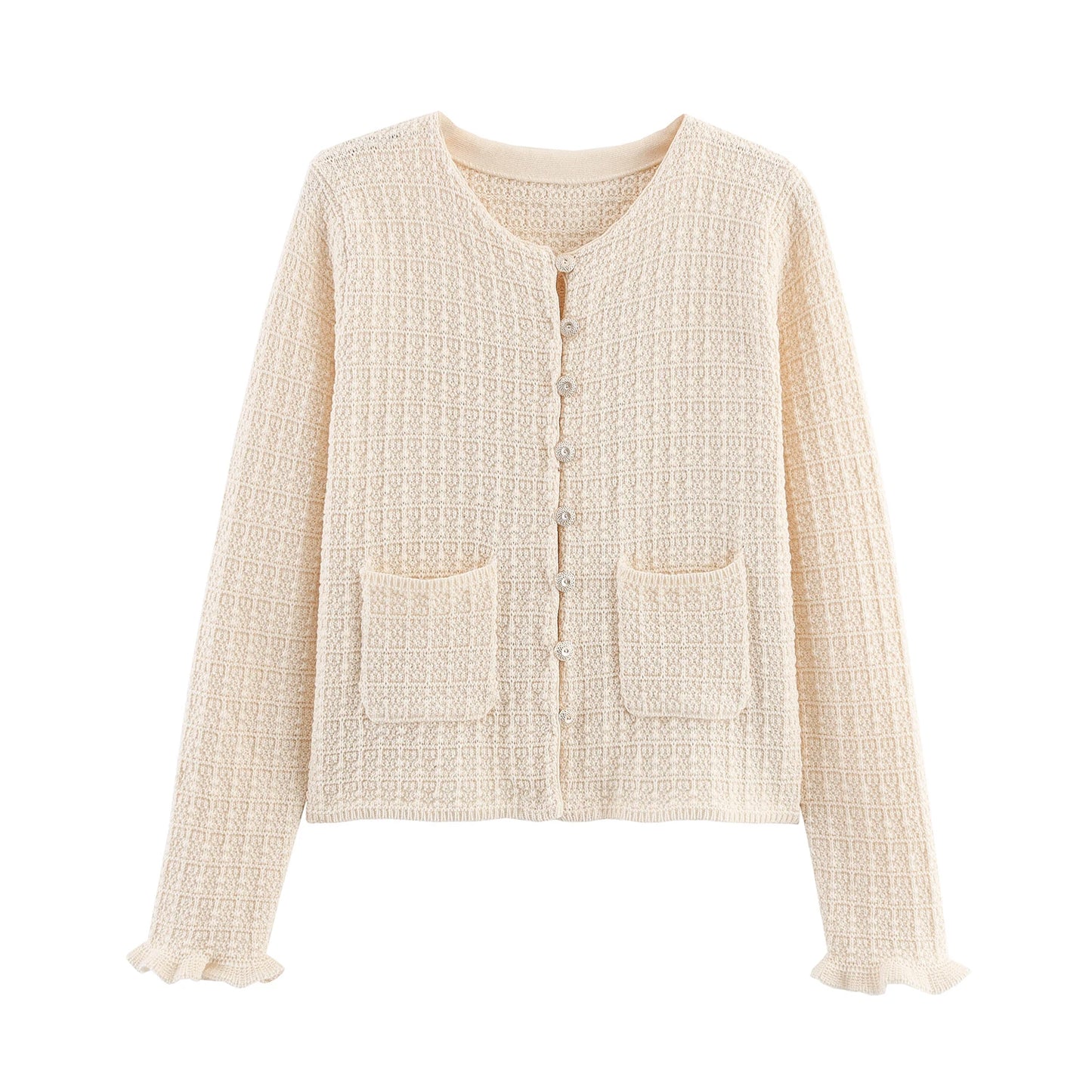 Short and Sleeve Knitted Cardigan Half Skirt Set