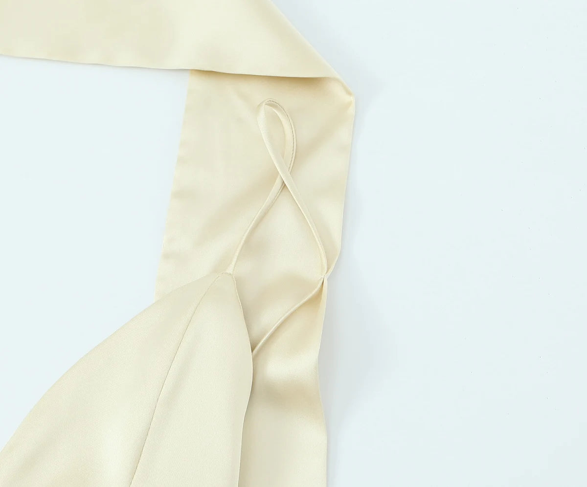 satin scarf dress